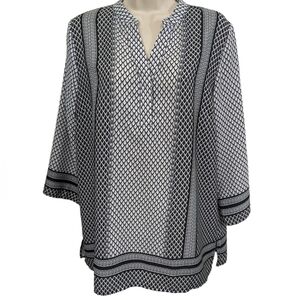 Norm Thompson Printed Tunic Popover Sz PM